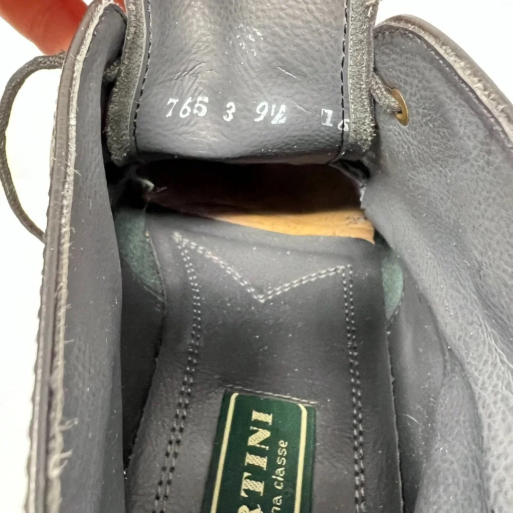 Bertini Men's Black Leather Boots Square‎ Toe Size 9-1/2 #00226